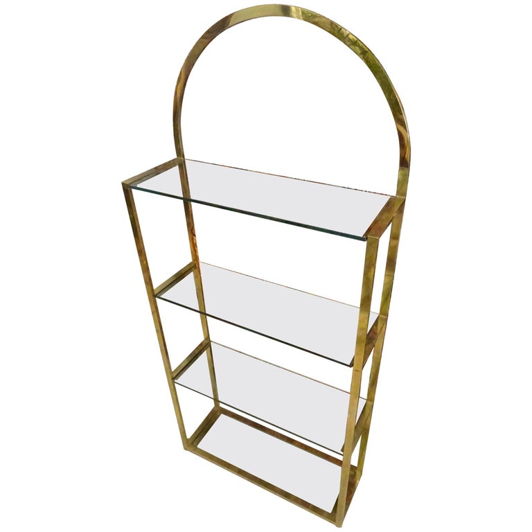 Mid20th Century French Brass Shelving Unit at 1stDibs