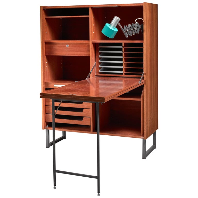 Secretaire With Fold Out Desk Germany 1960s At 1stdibs