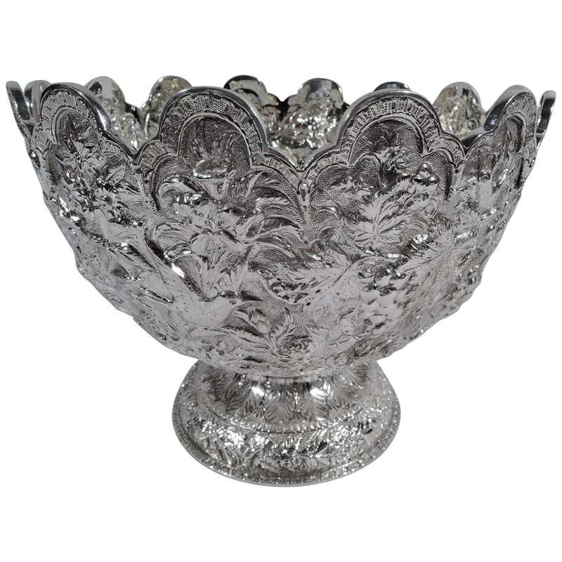 Antique Repousse Silver Footed Bowl by Historic Kirk of Baltimore For ...