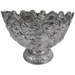 Antique Repousse Silver Footed Bowl by Historic Kirk of Baltimore