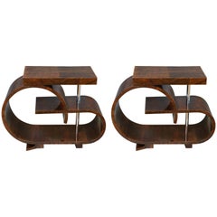 Art Deco French Side Table in Walnut