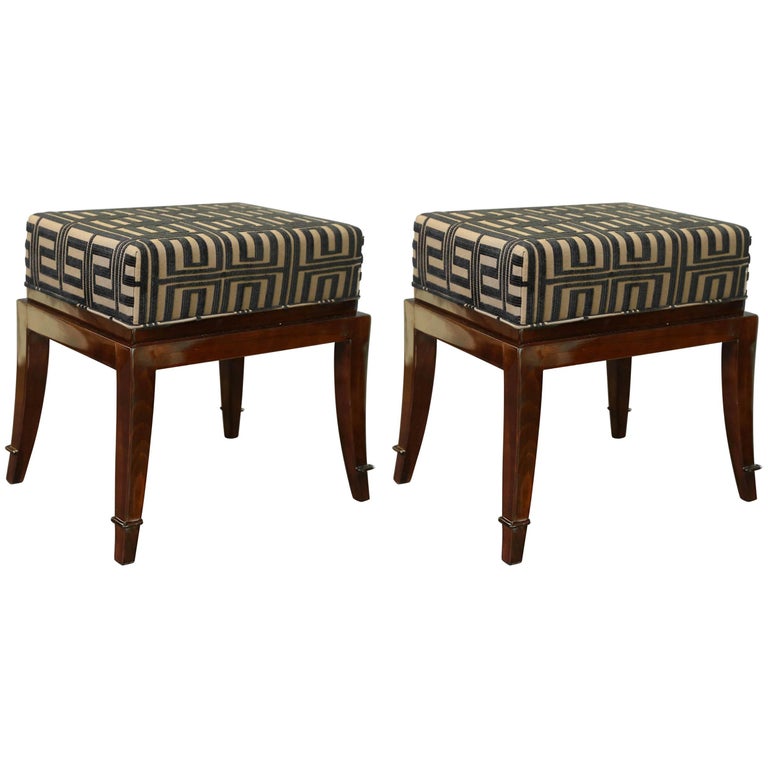 French Art Deco Walnut UShaped Ottoman For Sale at 1stdibs
