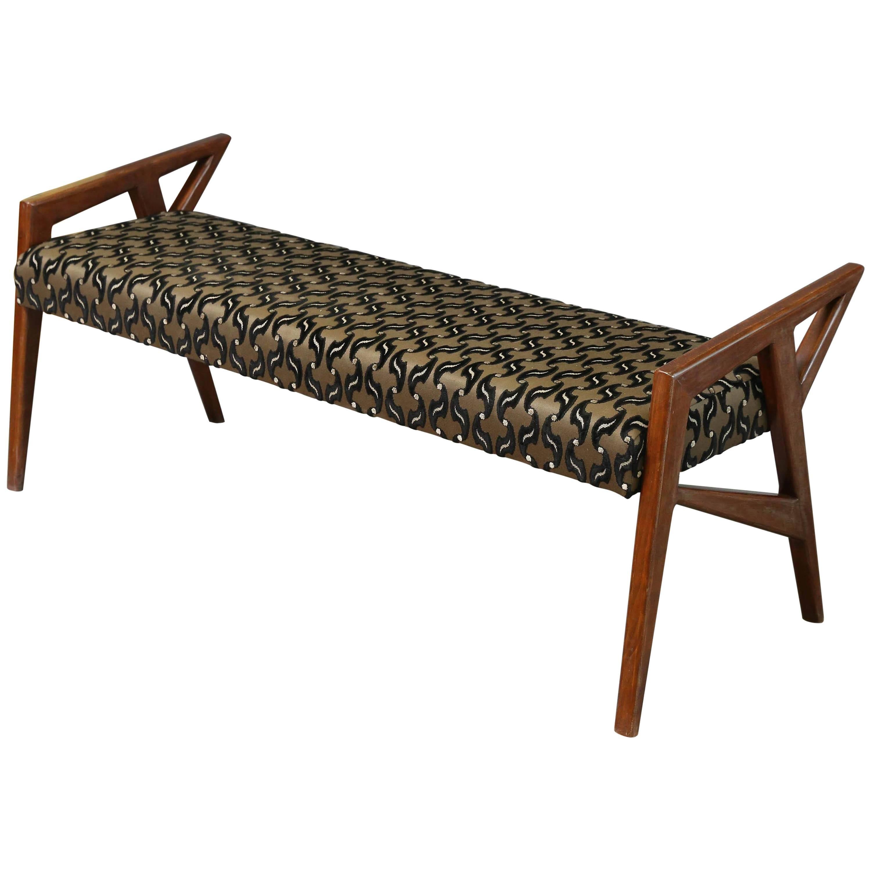 Art Deco Hungarian Bench in Walnut