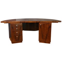 French Art Deco Desk in Walnut