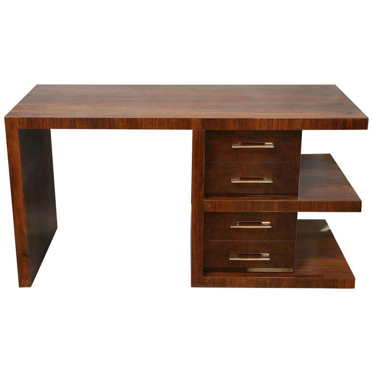Art Deco Desk In Walnut For Sale At 1stdibs
