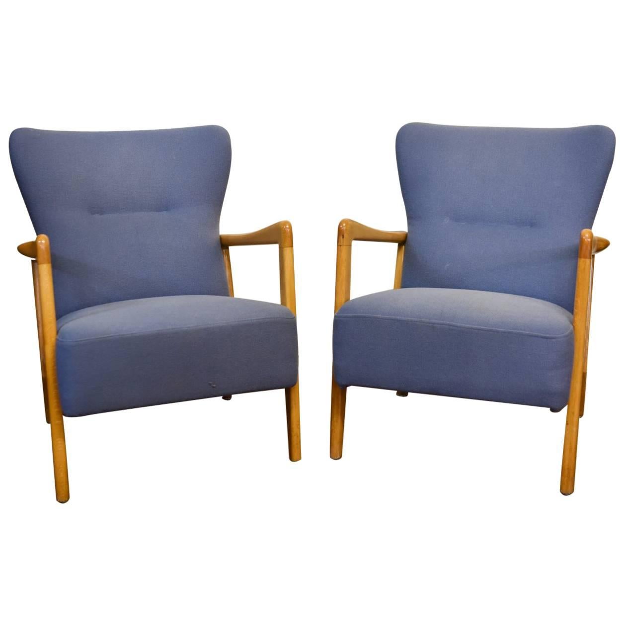 Pair of Fritz Hansen, Søren Hansen Wingback Lounge Chairs