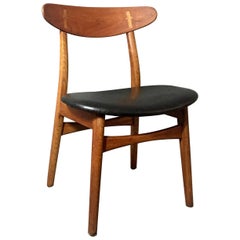 Hans J Wegner CH30 Side Chair, Teak and Leather, Denmark, 1950s 12