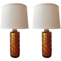 Pair of Swedish Gustav Leek Orrefors Mercury Glass, 1960s Table Lamps 12
