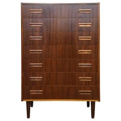 Danish Mid-Century Seven-Drawer Rectangular Pull Rosewood & Teak Highboy Dresser 1