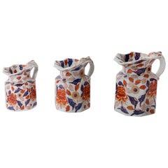 Pichets en porcelaine bleu, violet et orange de Chine