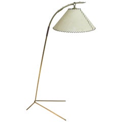 JT Kalmar Adjustable Floor Lamp in Brass, Austria, 1950s
