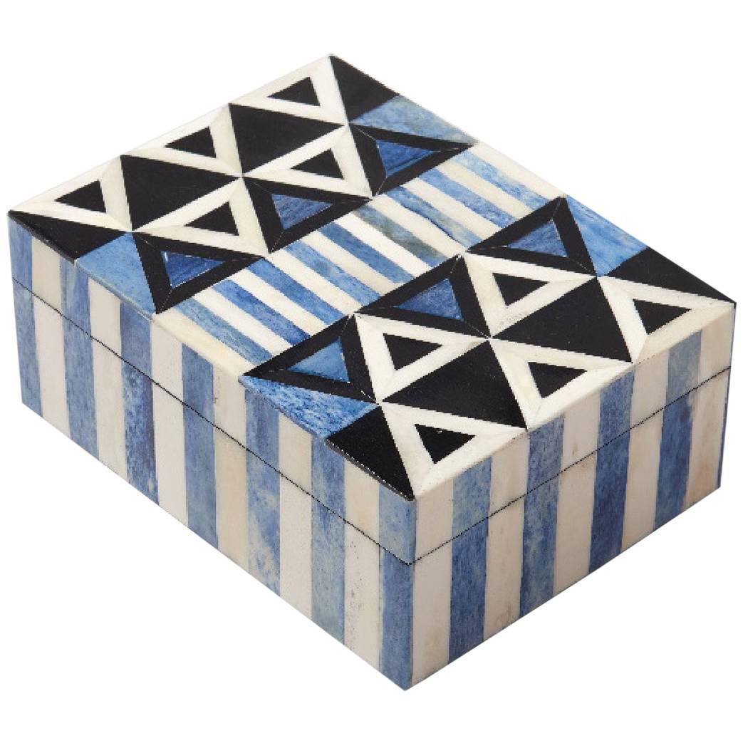 Okapi Bone Inlay Decorative Box For Sale
