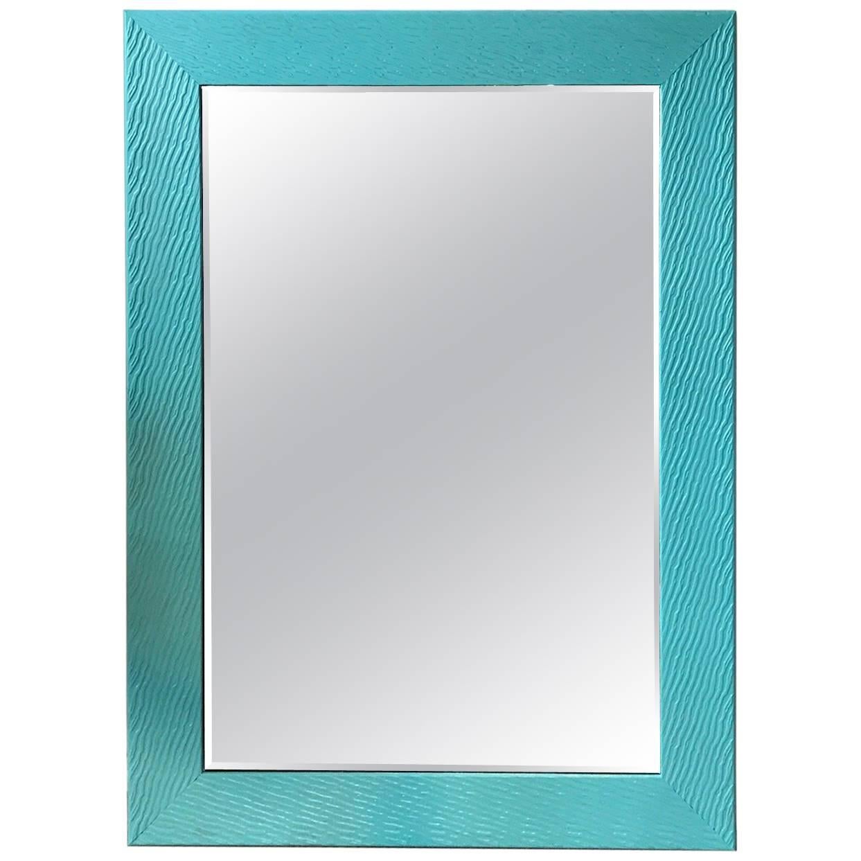 ON SALE NOW! Beach Blues Hand Painted Modern Mirror  For Sale