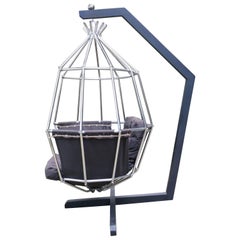 Fabuleux perroquet suspendu Ib Arberg Chaise cage à oiseaux moderne du milieu du siècle dernier