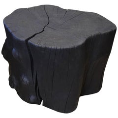Andrianna Shamaris Triple Burnt Teak Wood Side Table