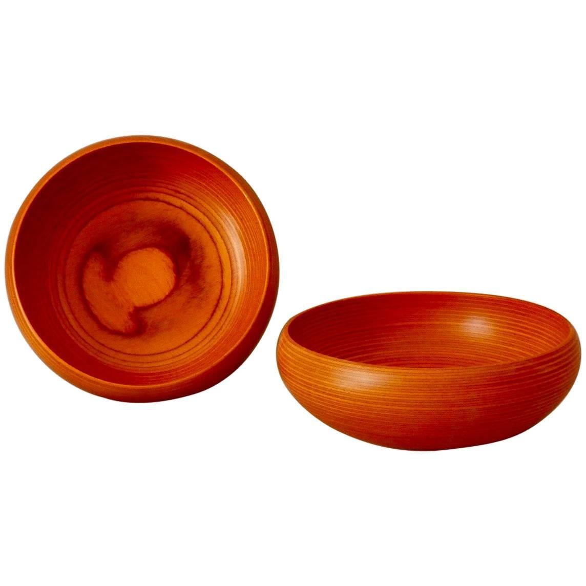 Pair of Paavo Asikainen Turned Laminate Wood Bowl For Sale