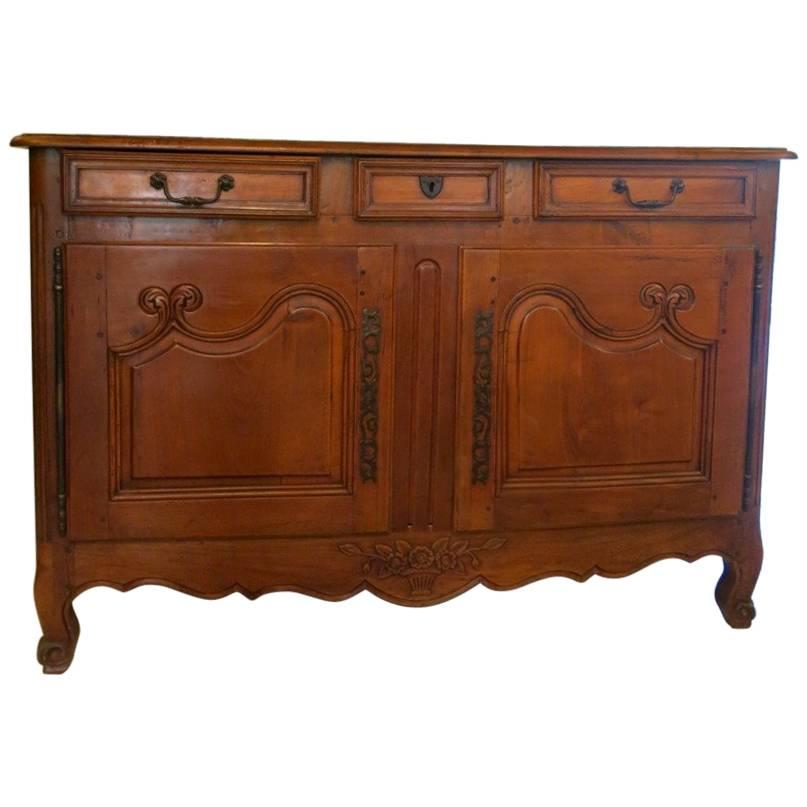 Antique French Louis XV Walnut Buffet For Sale