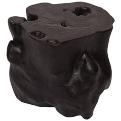Andrianna Shamaris Triple Burnt Teak Wood Side Table