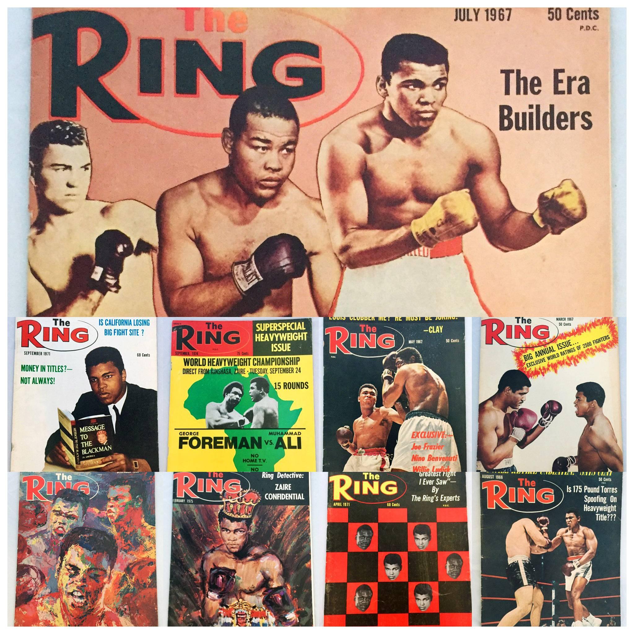 Vintage Muhammad Ali Ring Magazines set of 8 (1960s Cassius Clay)
