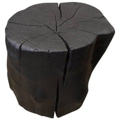 Andrianna Shamaris Triple Burnt Teak Wood Side Table