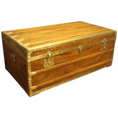 1900s Camphor Wood and Brass Cabin Trunk