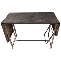 Vintage French Industrial Metal Table