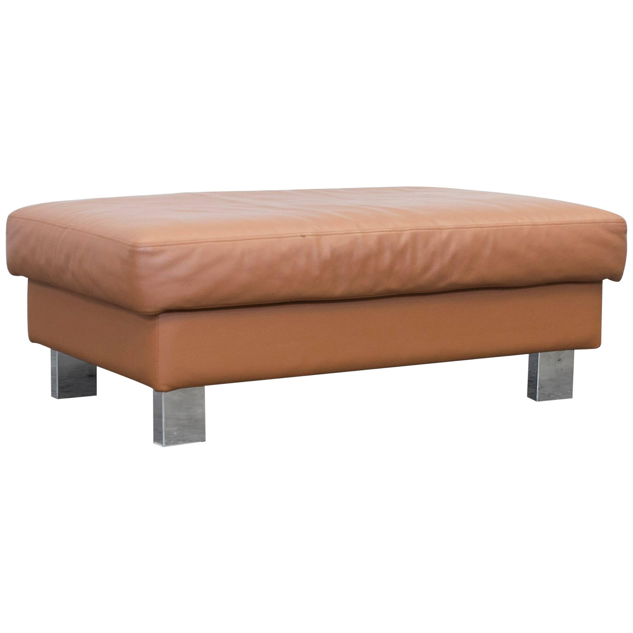 BoConcept Indivi Designer Leather Footstool Brown Pouff Stool Couch Modern
