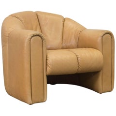 COR Designer Leather Armchair Brown One Seat Vintage Retro