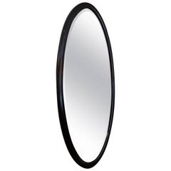 Großer ovaler facettierter Spiegel des frühen 20.