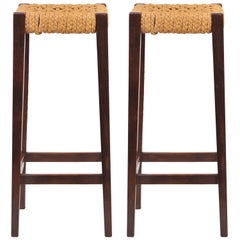 Pair of Bar Stools by Audoux-Minet
