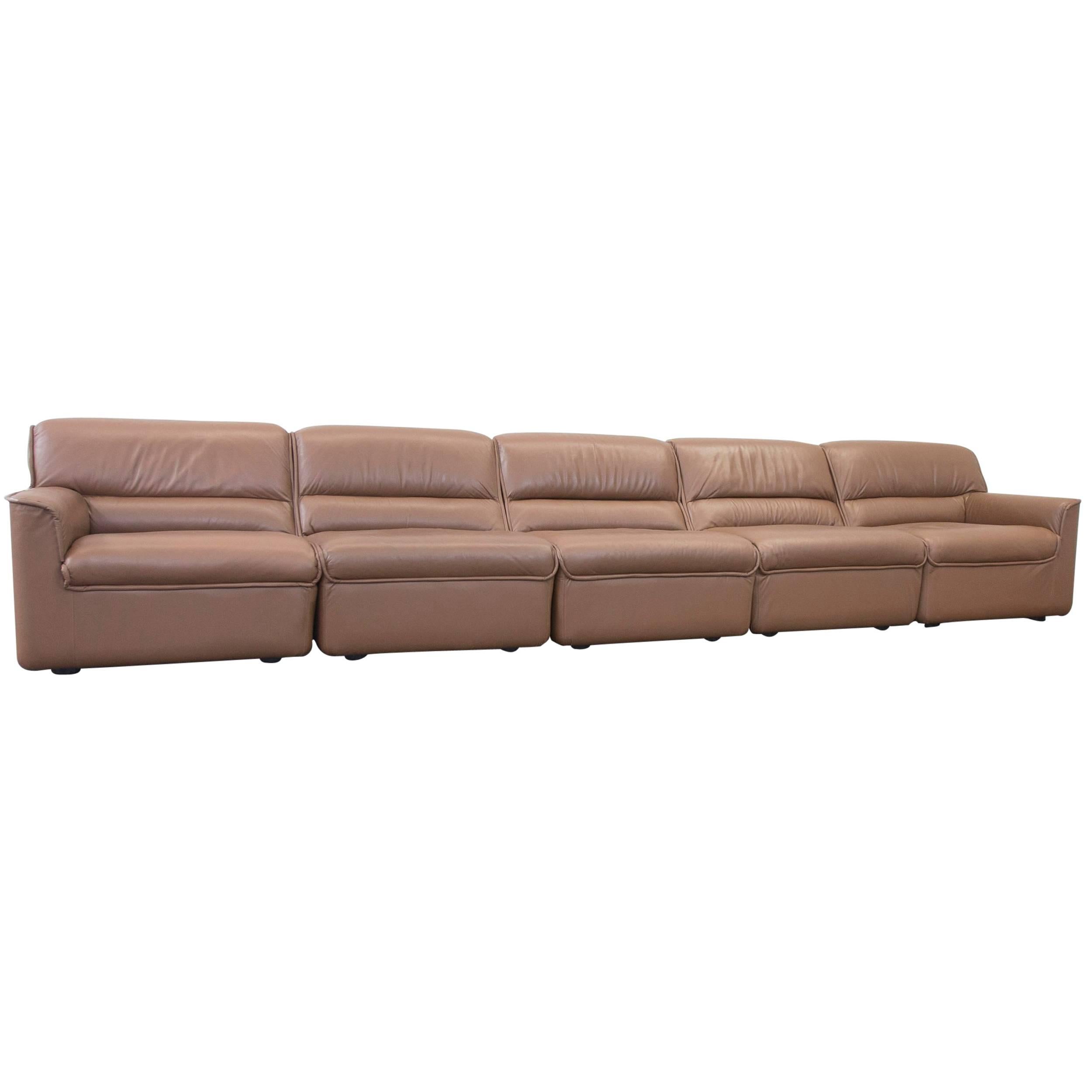 COR Designer Leather Modular Sofa Set Brown Couch Vintage Retro