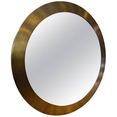 Mid-20th Century Italian Brass Circular Mirror