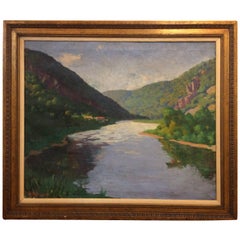 Large Landscape Oil on Canvas Painting