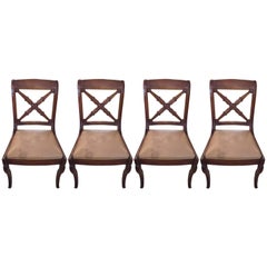 Set of Four Handsome Antique Regency Mahogany Dining Chairs