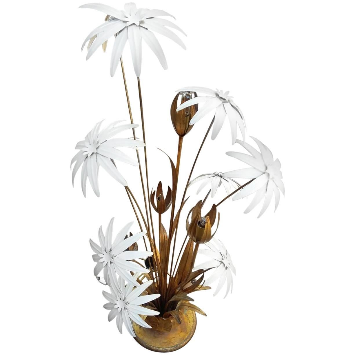 Maison Jansen Brass Flower Floor Lamp, circa 1970