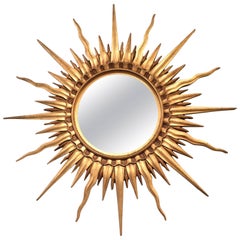 Glamorous Giltwood Sunburst Mirror