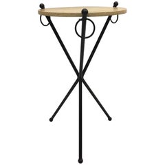 Two French Mid-Century Modern Neoclassical Side Tables, Style Jean Michel Frank