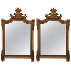 Pair of Antique 19th Century French Parcel-Gilt Mirrors