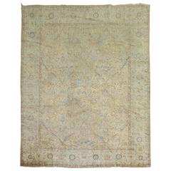 Antique Persian Kirman Shabby Chic Rug 12
