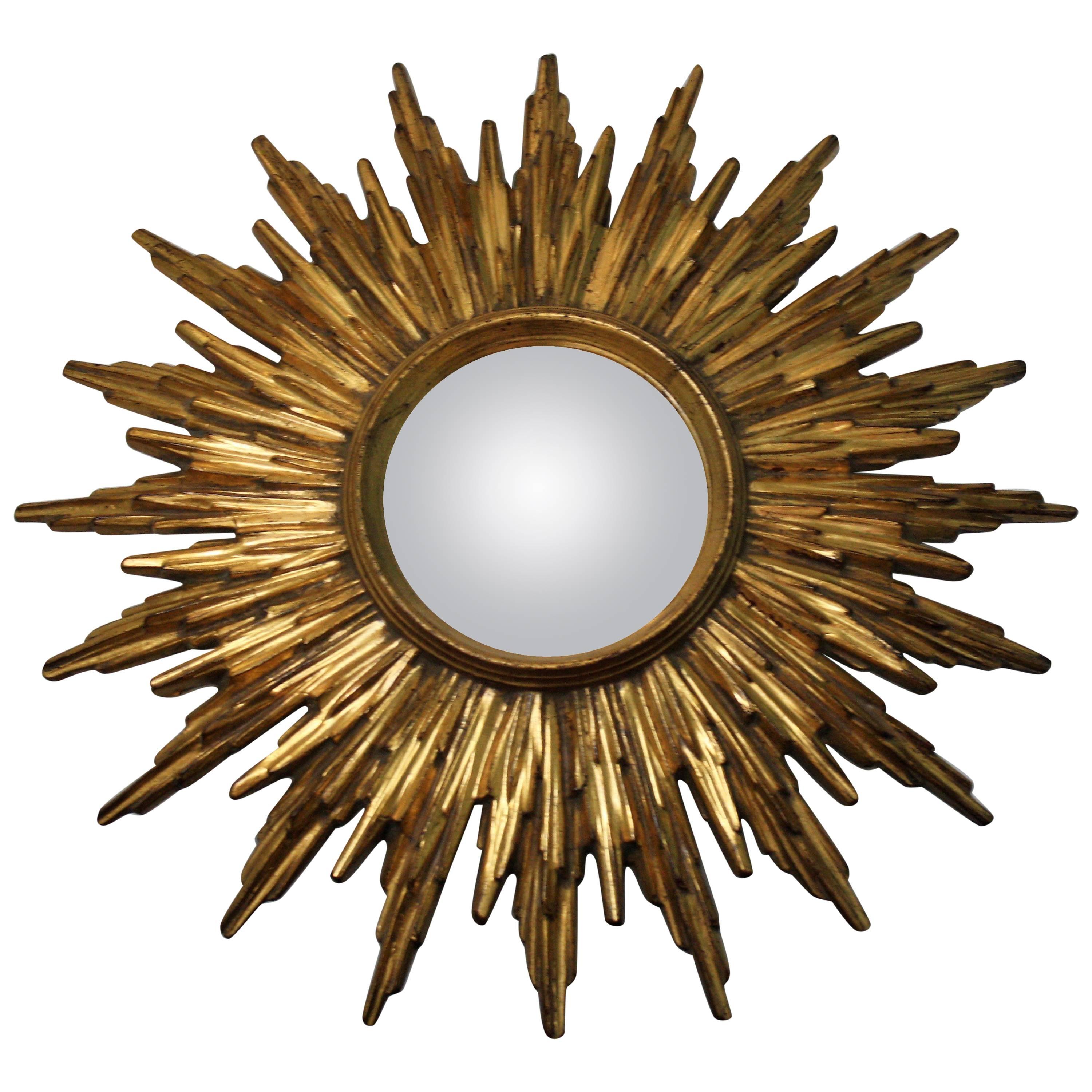 Vintage Golden Sunburst Mirror, 1960s