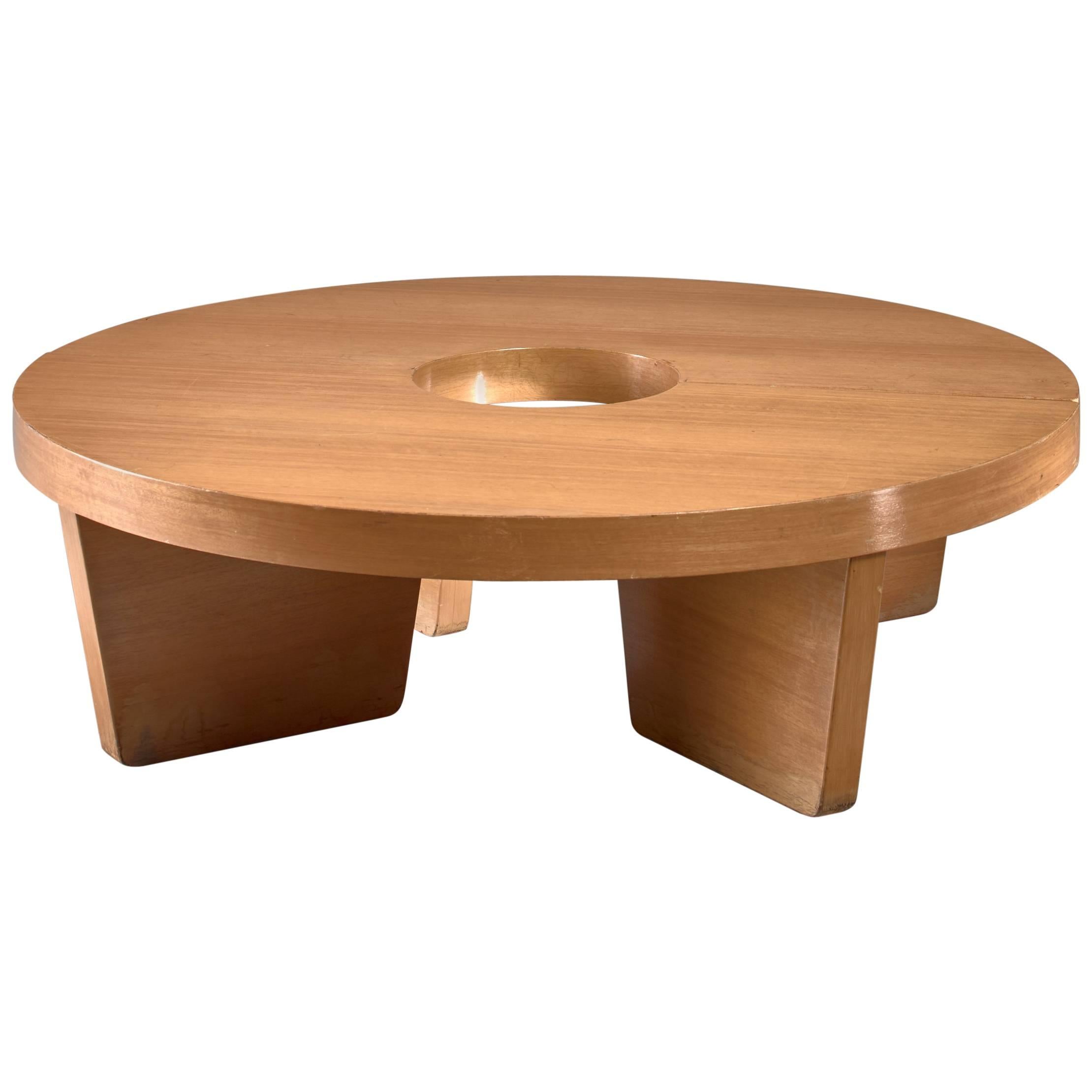 Harvey Probber Nuclear Coffee Table in Blonde Mahogany For Sale