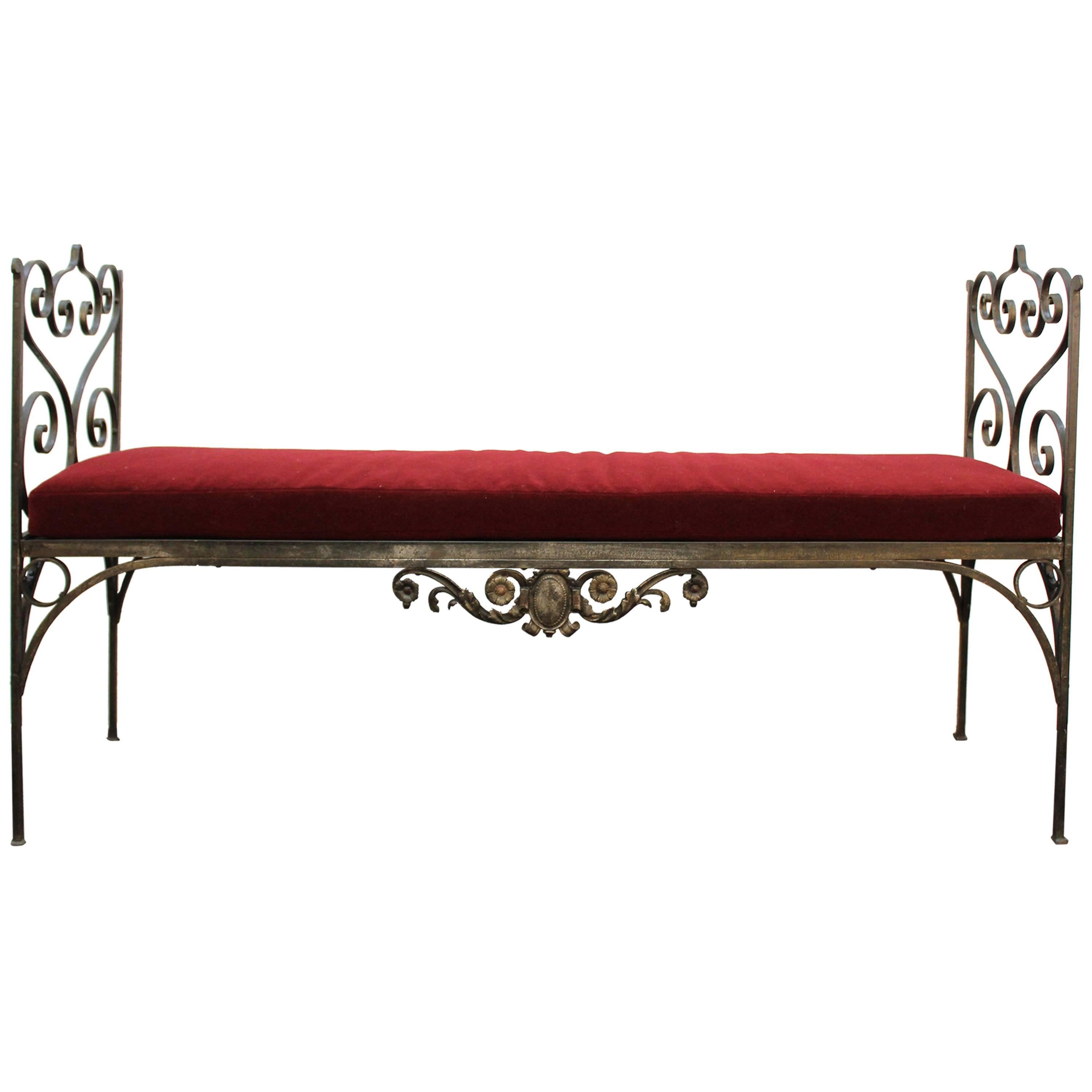 Turn of the Century Wrought Iron Bench