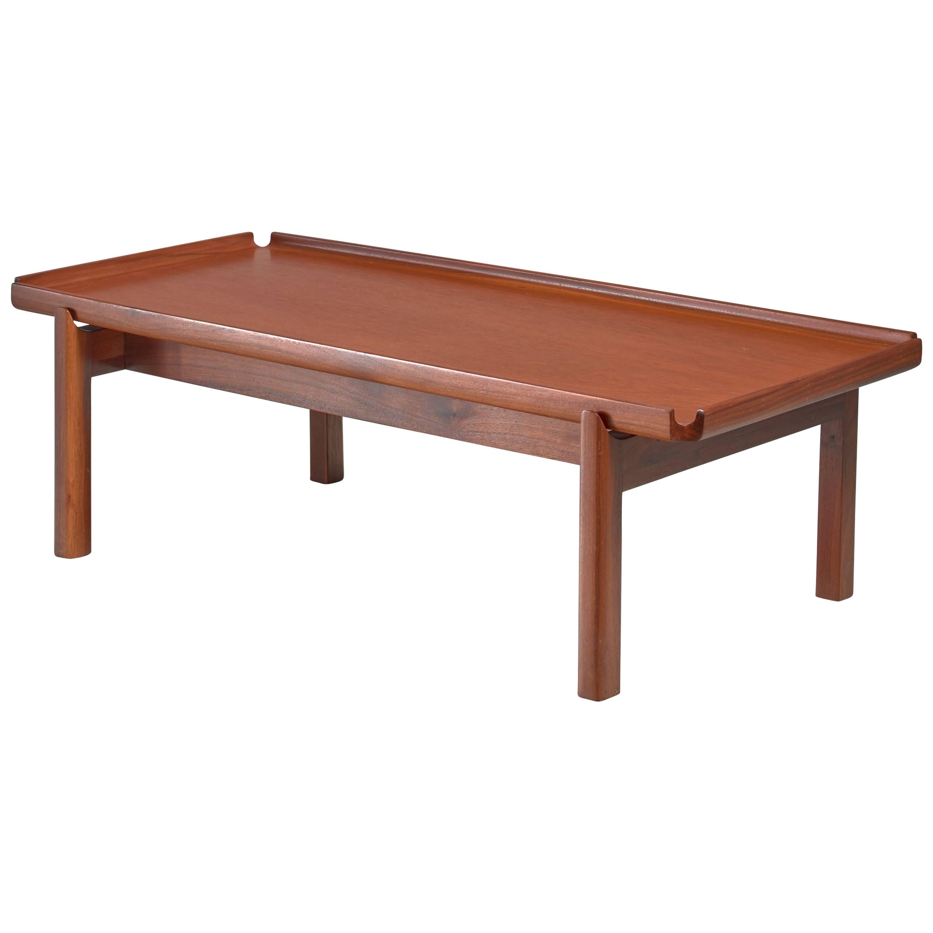 John Kapel Wooden Coffee Table with Curved Edges For Sale