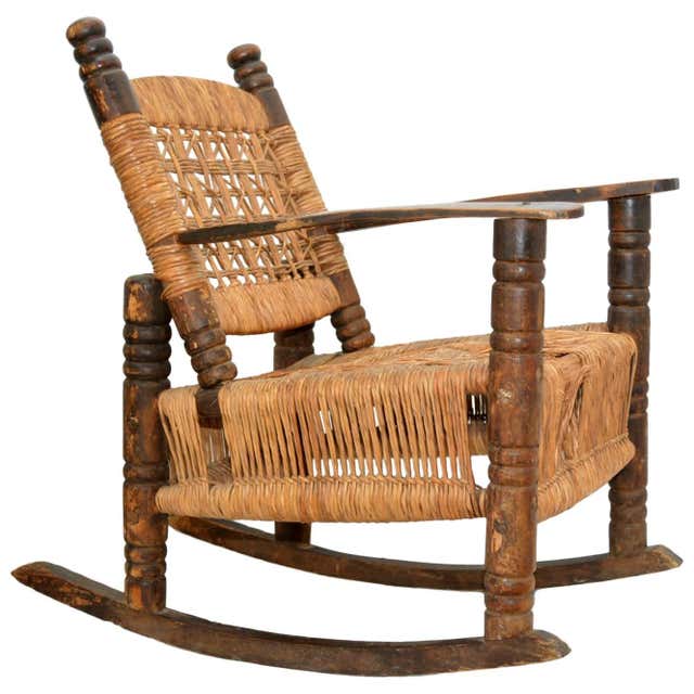 Antique Victorian Wicker Rocker at 1stdibs