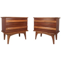 Mid-Century Modern Walnut Nightstands 9