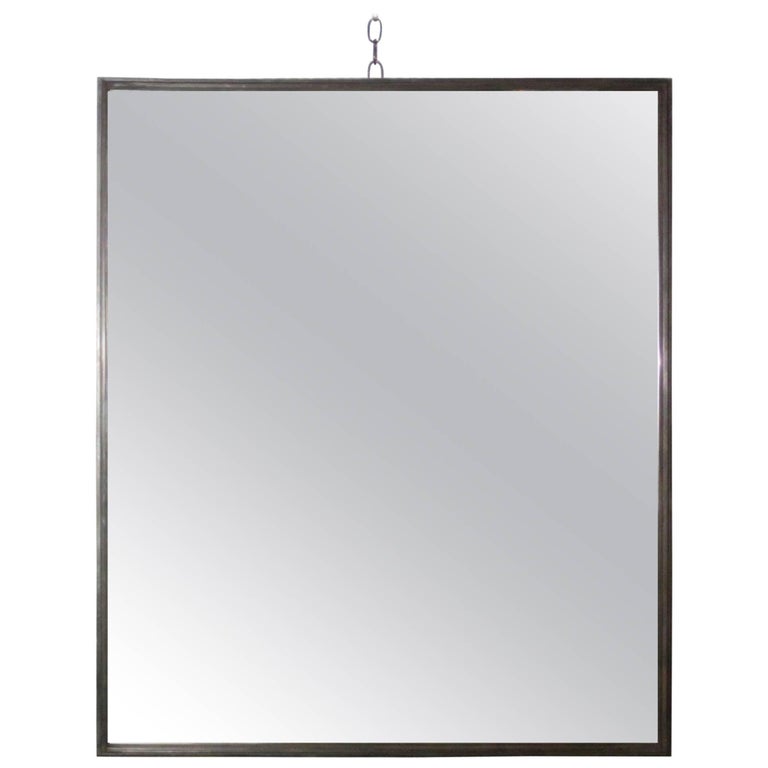 Industrial Steel Rectangular Wall Mirror, Contemporary For Sale at 1stdibs