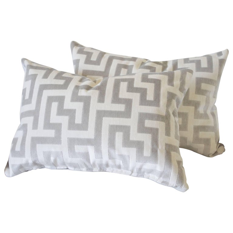 Custom Velvet And Linen Decorative Lumbar Pillows For Sale At 1stdibs