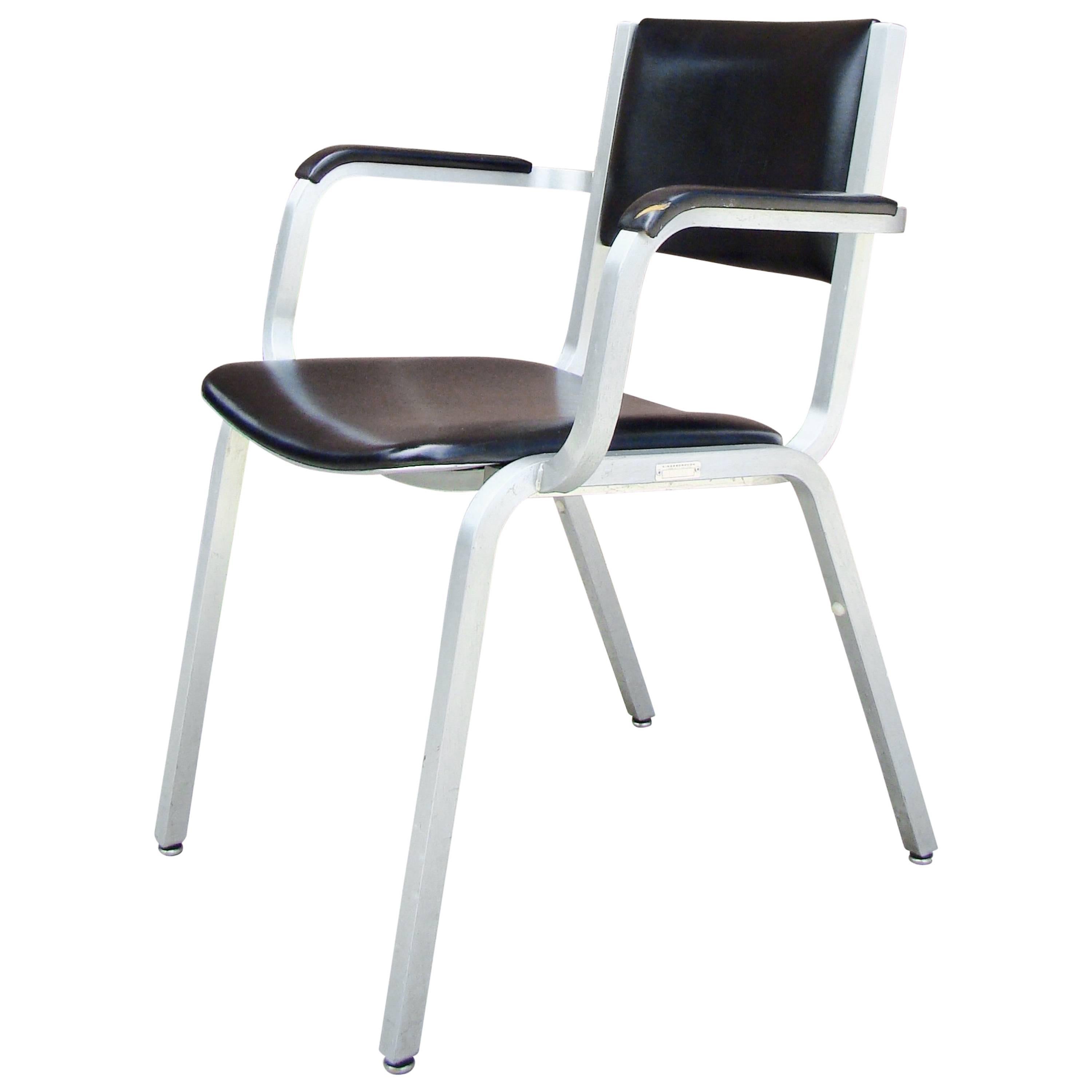 Industrial Aluminium Machine Age Armchair by Steelcase, circa 1950s For Sale