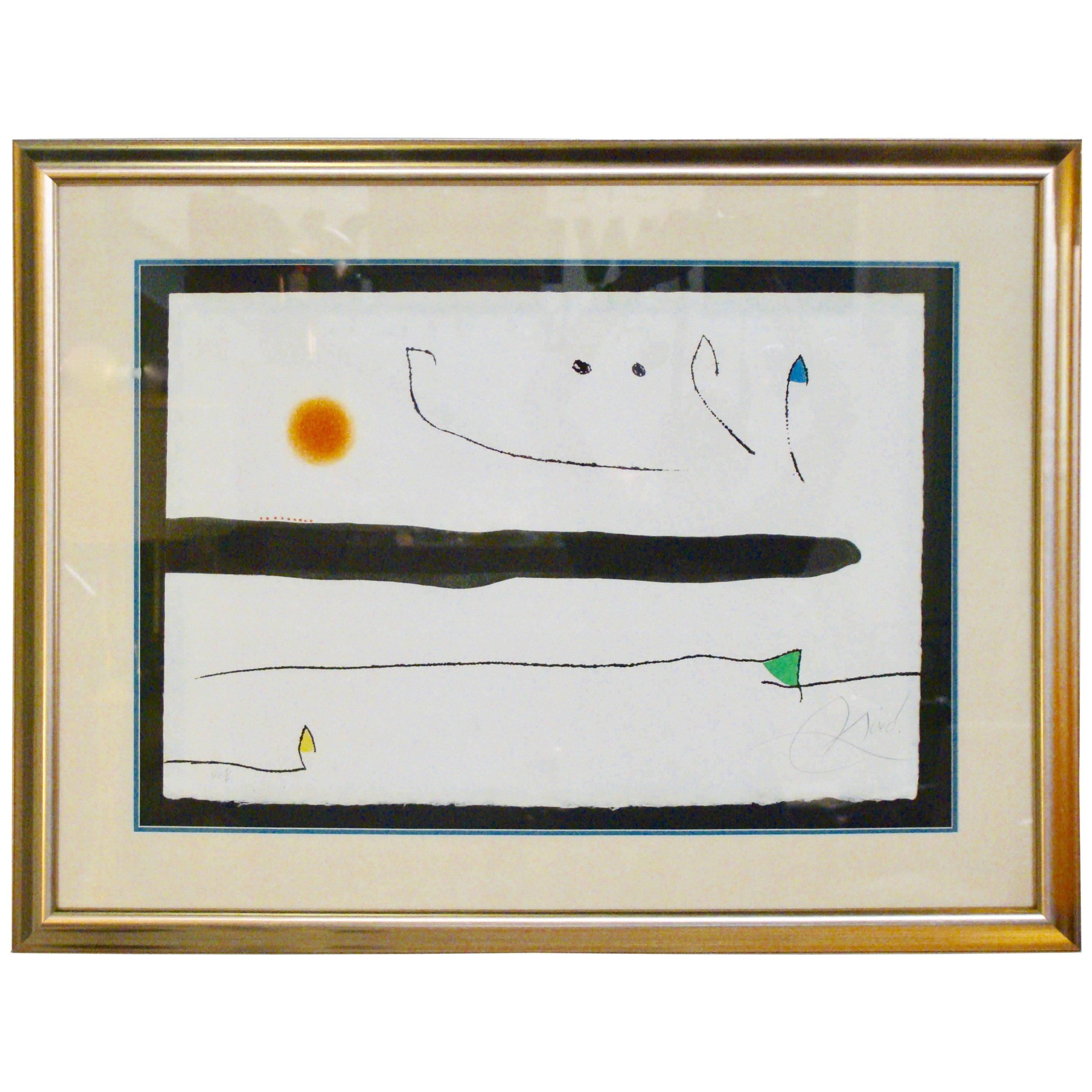 Joan Miro 'Untitled' 'Limited Edition' Aquatint Etching, Signed and Numbered For Sale