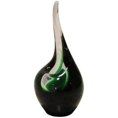 Green Glass "Flamingo" Orchid Vase by Holmegaard 4